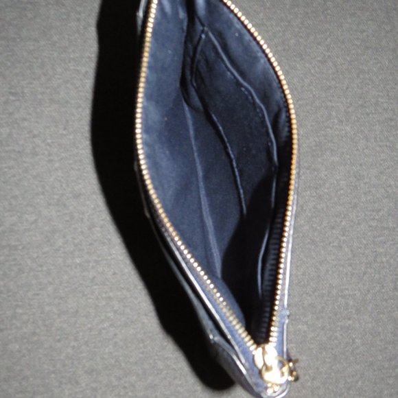 Coach Immid Morgan Clutch Navy Pebbled Leather Zip F53417, NO WRIST STRAP - Picture 6 of 7